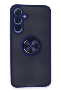 Samsung Galaxy A25 5G Kılıf Montreal Yüzüklü Silikon Kapak - Lacivert