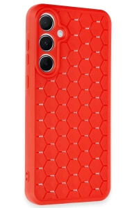 Samsung Galaxy A25 5G Kılıf Petek Silikon Kapak - Kırmızı