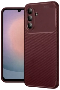 Samsung Galaxy A26 Kılıf Auto Focus Karbon Kapak - Bordo