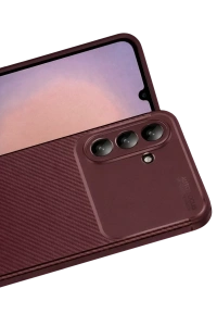 Samsung Galaxy A26 Kılıf Auto Focus Karbon Kapak - Bordo