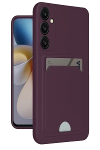 Samsung Galaxy A26 Kılıf Kelvin Kartvizitli Silikon - Derin Mor