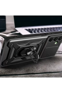Samsung Galaxy A26 Kılıf Pars Lens Yüzüklü Silikon - Kırmızı