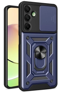 Samsung Galaxy A26 Kılıf Pars Lens Yüzüklü Silikon - Lacivert