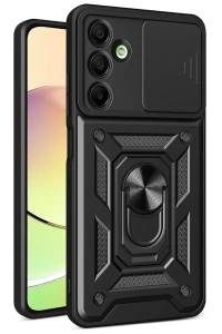 Samsung Galaxy A26 Kılıf Pars Lens Yüzüklü Silikon - Siyah