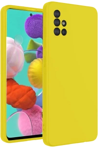 Samsung Galaxy A31 Kılıf Nano içi Kadife Silikon - Sarı