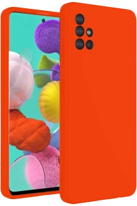 Samsung Galaxy A31 Kılıf Nano içi Kadife Silikon - Turuncu