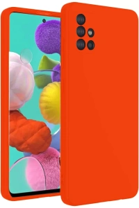 Samsung Galaxy A31 Kılıf Nano içi Kadife Silikon - Turuncu