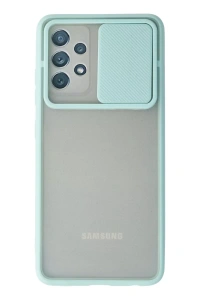 Samsung Galaxy A32 Kılıf Palm Buzlu Kamera Sürgülü Silikon - Turkuaz