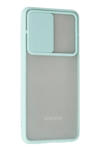 Samsung Galaxy A32 Kılıf Palm Buzlu Kamera Sürgülü Silikon - Turkuaz
