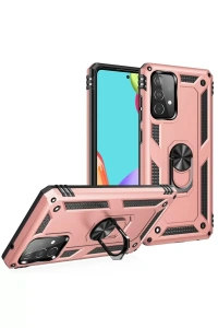 Samsung Galaxy A32 Kılıf Sofya Yüzüklü Silikon Kapak - Rose