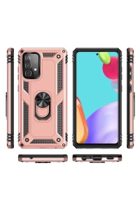 Samsung Galaxy A32 Kılıf Sofya Yüzüklü Silikon Kapak - Rose