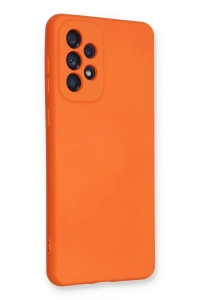 Samsung Galaxy A33 5G Kılıf Nano içi Kadife Silikon - Turuncu