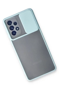 Samsung Galaxy A33 5G Kılıf Palm Buzlu Kamera Sürgülü Silikon - Turkuaz