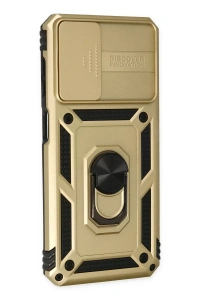 Samsung Galaxy A33 5G Kılıf Pars Lens Yüzüklü Silikon - Gold