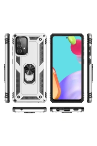 Samsung Galaxy A33 5G Kılıf Sofya Yüzüklü Silikon Kapak - Gümüş