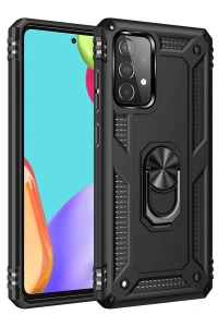Samsung Galaxy A33 5G Kılıf Sofya Yüzüklü Silikon Kapak - Siyah