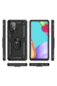 Samsung Galaxy A33 5G Kılıf Sofya Yüzüklü Silikon Kapak - Siyah