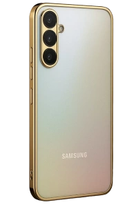 Samsung Galaxy A34 5G Kılıf Lensli Silikon - Gold