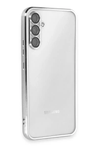 Samsung Galaxy A34 5G Kılıf Lensli Silikon - Gümüş