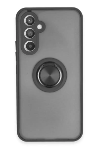 Samsung Galaxy A34 5G Kılıf Montreal Yüzüklü Silikon Kapak - Siyah