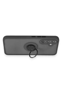 Samsung Galaxy A34 5G Kılıf Montreal Yüzüklü Silikon Kapak - Siyah