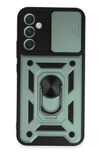 Samsung Galaxy A34 5G Kılıf Pars Lens Yüzüklü Silikon - Yeşil