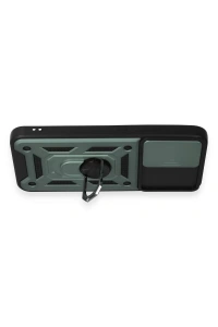 Samsung Galaxy A34 5G Kılıf Pars Lens Yüzüklü Silikon - Yeşil