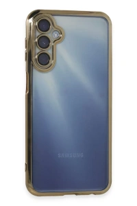 Samsung Galaxy A35 5G Kılıf Lensli Silikon - Gold