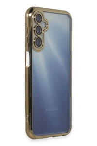 Samsung Galaxy A35 5G Kılıf Lensli Silikon - Gold
