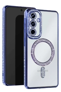 Samsung Galaxy A36 Joke Simli Magneticsafe Kılıf - Mavi