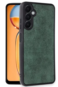Samsung Galaxy A36 Kılıf Aras Deri Kapak - Koyu Yeşil