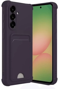 Samsung Galaxy A36 Kılıf Kelvin Kartvizitli Silikon - Derin Mor