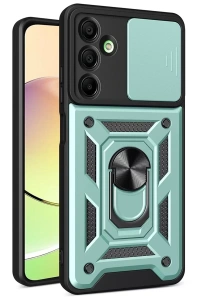Samsung Galaxy A36 Kılıf Pars Lens Yüzüklü Silikon - Yeşil