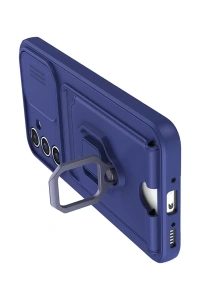 Samsung Galaxy A36 Kılıf Zuma Kartvizitli Yüzüklü Silikon - Lacivert