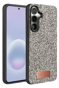 Samsung Galaxy A37 5G Bright Simli Kapak - Gümüş