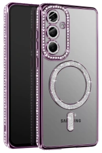 Samsung Galaxy A37 5G Joke Simli Magneticsafe Kılıf - Derin Mor