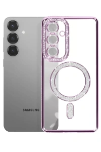 Samsung Galaxy A37 5G Joke Simli Magneticsafe Kılıf - Derin Mor