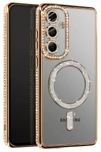 Samsung Galaxy A37 5G Joke Simli Magneticsafe Kılıf - Gold