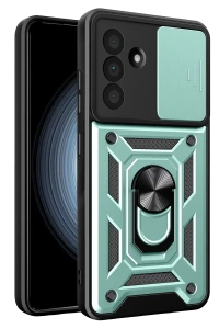 Samsung Galaxy A37 5G Pars Lens Yüzüklü Silikon - Yeşil
