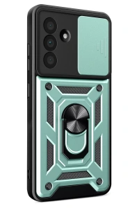 Samsung Galaxy A37 5G Pars Lens Yüzüklü Silikon - Yeşil