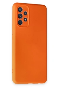 Samsung Galaxy A52 Kılıf Nano içi Kadife Silikon - Turuncu