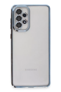 Samsung Galaxy A53 5G Kılıf Lensli Silikon - Açık Mavi