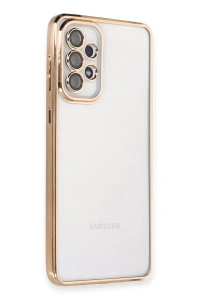 Samsung Galaxy A53 5G Kılıf Lensli Silikon - Gold