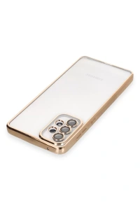 Samsung Galaxy A53 5G Kılıf Lensli Silikon - Gold