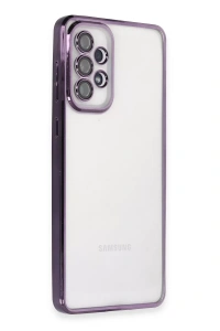 Samsung Galaxy A53 5G Kılıf Lensli Silikon - Mor