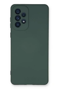Samsung Galaxy A53 5G Kılıf Nano içi Kadife Silikon - Koyu Yeşil