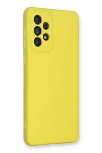 Samsung Galaxy A53 5G Kılıf Nano içi Kadife Silikon - Sarı