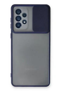 Samsung Galaxy A53 5G Kılıf Palm Buzlu Kamera Sürgülü Silikon - Lacivert
