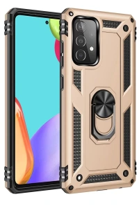 Samsung Galaxy A53 5G Kılıf Sofya Yüzüklü Silikon Kapak - Gold