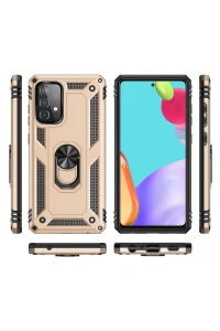 Samsung Galaxy A53 5G Kılıf Sofya Yüzüklü Silikon Kapak - Gold